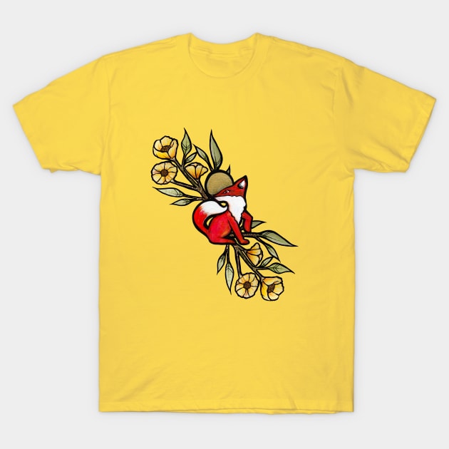 Red Fox T-Shirt by bubbsnugg